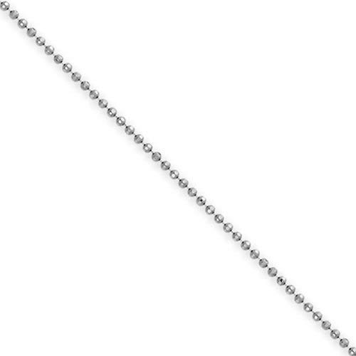 IcedTime 10K WHITE Gold SOLID MOON CUT Chain - 20 inch Long 2MM Wide