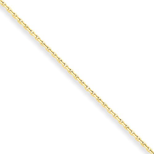 IcedTime 10K YELLOW Gold SOLID CABLE-DIAMOND CUT Chain - 20 inch Long 3.6MM Wide