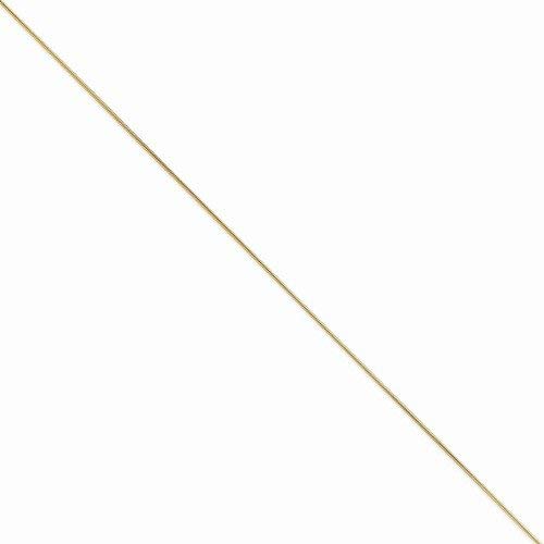 Solid 14k Yellow Gold 1.1mm Round Snake Chain Necklace