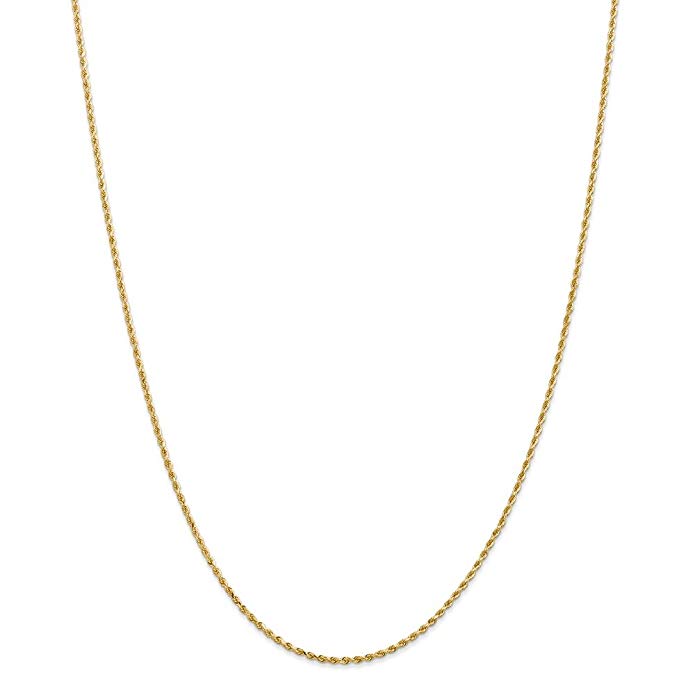 14k Gold 1.75mm D/C Rope with Lobster Clasp Chain 16 Inches