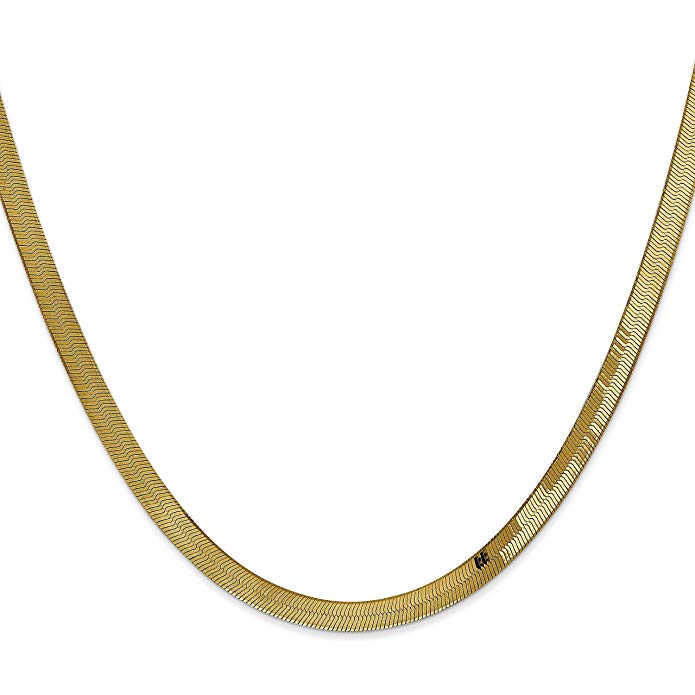 14K Gold 4mm Herringbone Chain 18