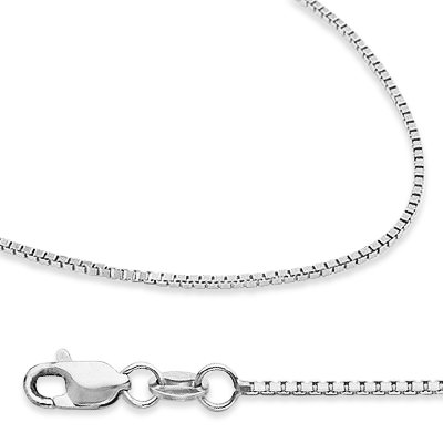 14k New Solid White Gold Box Chain Necklace 1.3mm 18