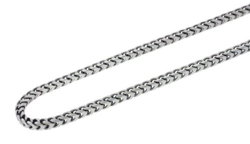 IcedTime 10K WHITE Gold HOLLOW FRANCO Chain - 28 inch Long 3MM Wide