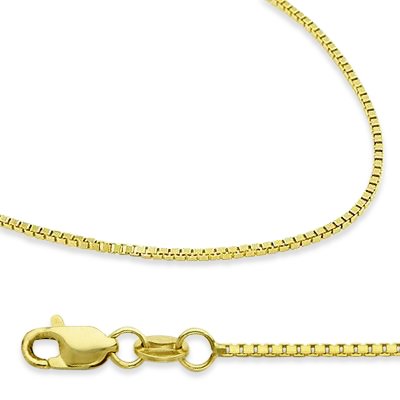 14k New Solid Yellow Gold Box Chain Necklace 1.3mm 24