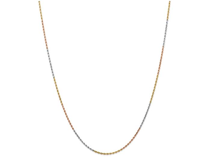 Finejewelers 14k Tri-color 1.5mm Bright Cut Rope Chain